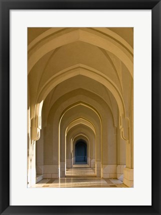 Framed Oman, Muscat, Walled City of Muscat. Arabian Arches by the Sultan&#39;s Palace Print