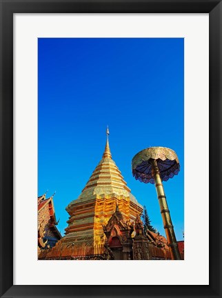 Framed Wa Phra That Doi Suthep Rajvoravihara, Chiang Mai, Thailand Print