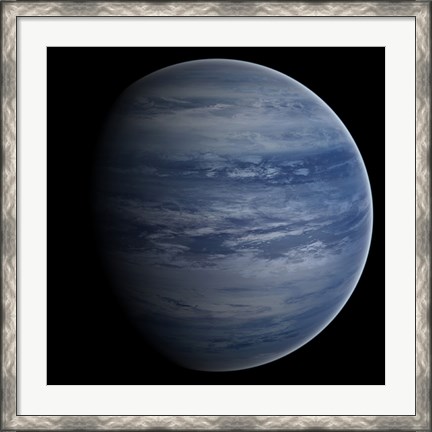 Framed Artist&#39;s concept of a blue-white gas giant planet Print