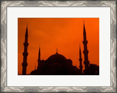 Framed Blue Mosque at Sunset, Istanbul, Turkey Print