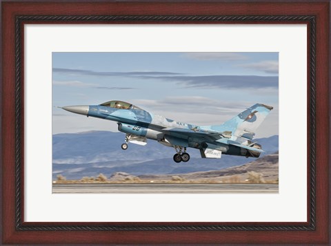 Framed F-16A Fighting Falcon, US Navy TOPGUN Naval Fighter Weapons School Print