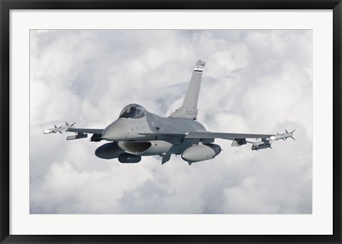 Framed F-16 from the Colorado Air National Guard in flight over Brazil Print