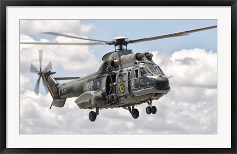 Framed Eurocopter AS332 Super Puma Helicopter of the Brazilian Navy Print