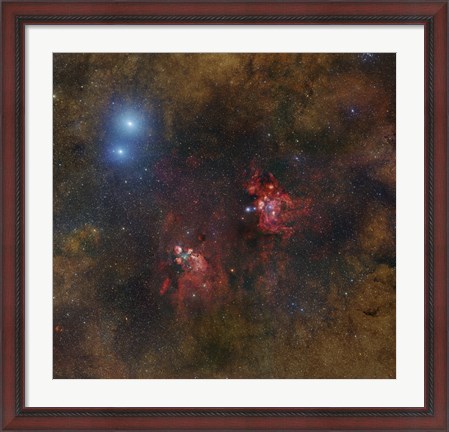 Framed Cat&#39;s Paw and Lobster Nebulae in Scorpius Print