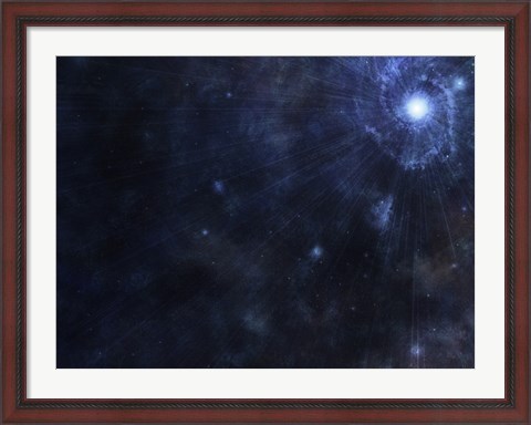 Framed Bright Star in Outer Space Print