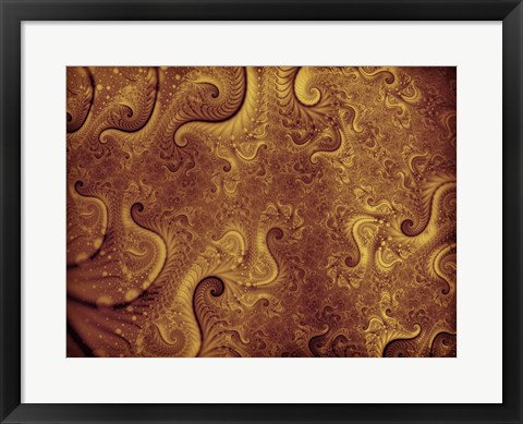 Framed Abstract Illustration in Gold Print