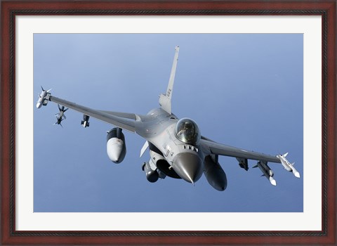 Framed Dutch F-16AM Over the Mediterranean Sea (front view) Print