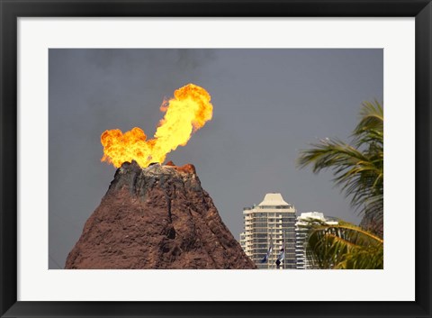 Framed Volcano, Sea World, Gold Coast, Queensland, Australia Print