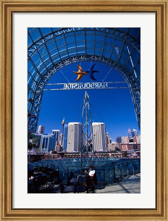 Framed Darling Harbor, Sydney Harbor, Australia Print