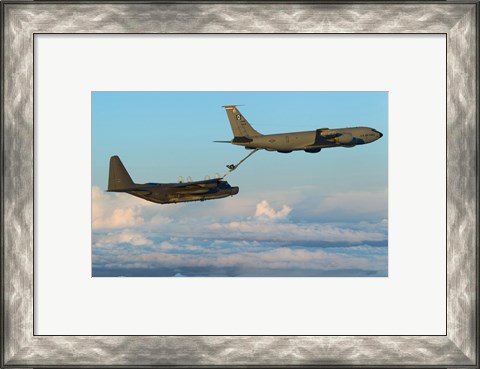 Framed MC-130H Combat Talon II Being Refueled by a KC-135R Stratotanker Print