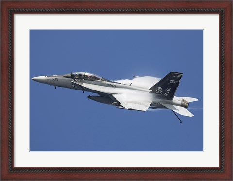 Framed F/A-18F Super Hornet in flight over the Arabian Sea Print