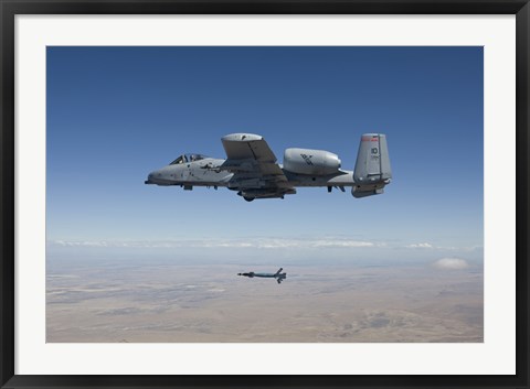Framed A-10C Thunderbolt Releases a GBU-12 Laser Guided Bomb Print
