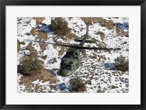 Framed UH-1N Twin Huey over Kirtland Air Force Base, New Mexico Print