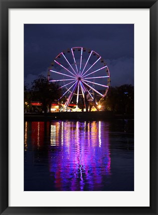 Framed Australia, Melbourne, Amusement Park, Ferris Wheel Print