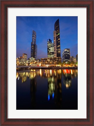 Framed Australia, Victoria, City Skyline, Bridge, Yarra River Print