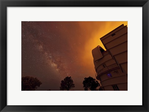 Framed Milky Way Appears through Smoke over the McDonald Observatory Print