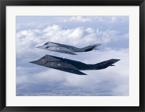 Framed Two F-117 Nighthawk Stealth Fighters Print