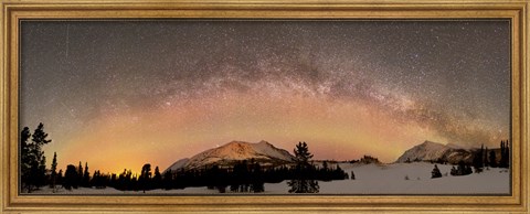 Framed Aurora Borealis and Milky Way over Yukon, Canada Print