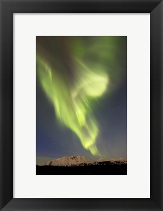 Framed Aurora Borealis over Emerald Lake Print