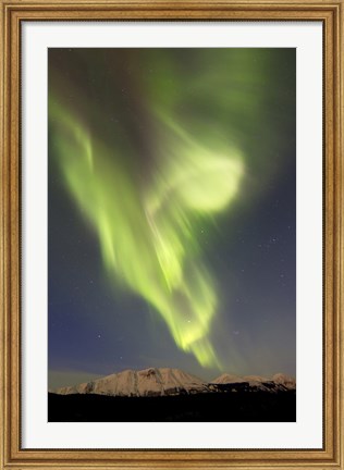 Framed Aurora Borealis over Emerald Lake Print