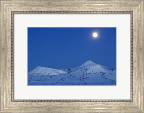 Framed Full moon over Ogilvie Mountains Print