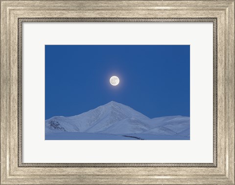 Framed Full Moon over Ogilvie Mountains, Canada Print