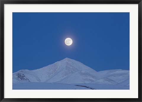 Framed Full Moon over Ogilvie Mountains, Canada Print