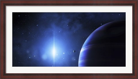 Framed Star Glows on a Nearby Gas Giant Print