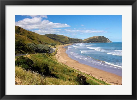 Framed Makorori Beach near Gisborne, Eastland, New Zealand Print