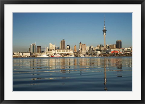 Framed Auckland CBD skyline, North Island, New Zealand Print