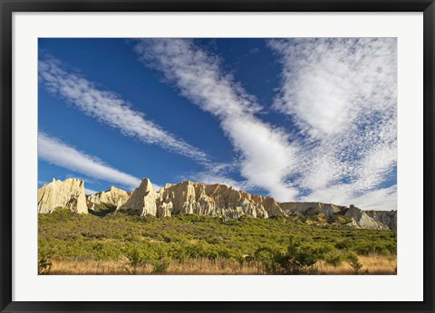 Framed Clay Cliffs, near Omarama, North Otago, South Island, New Zealand Print