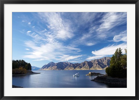 Framed Lake Hawea, Otago, South Island, New Zealand Print