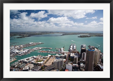 Framed View of Waitemata Harbor from Skytower, Auckland, North Island, New Zealand Print