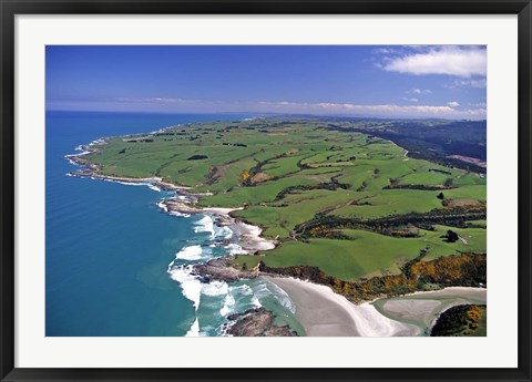 Framed Akatore Creek, South of Taieri Mouth, South Otago, New Zealand Print
