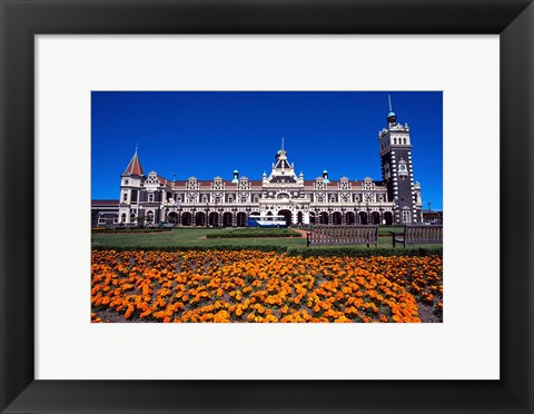 Framed Historic Railway Station, Dunedin, New Zealand Print