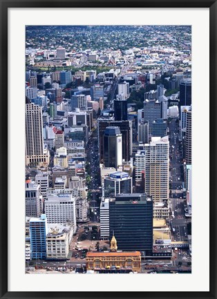 Framed Queen Street and Auckland Central Business District, New Zealand Print