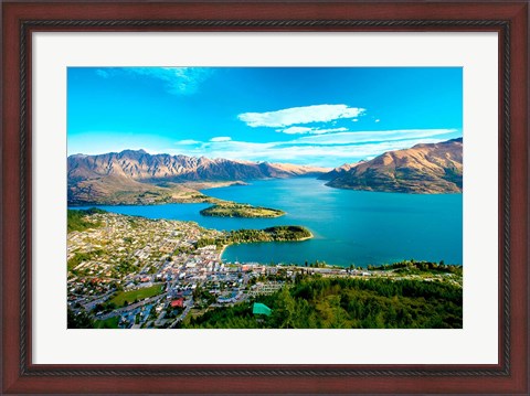Framed View Towards Queenstown, South Island, New Zealand Print