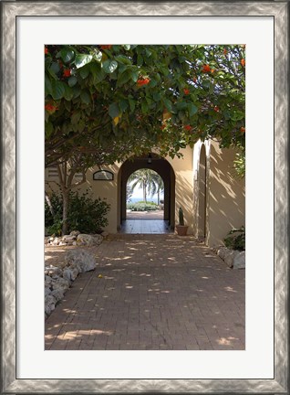 Framed Archway to Pool at Tierra del Sol Golf Club and Spa, Aruba, Caribbean Print