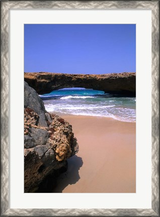 Framed Natural Beach Bridge, Aruba, Caribbean Print
