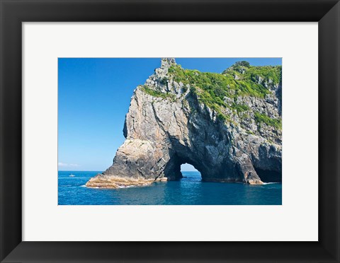 Framed New Zealand, North Island, Bay of islands, Hole in the Rock Print