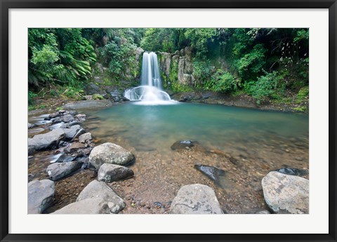 Framed New Zealand, North Island, Coromandel Peninsula, Waiau Falls Print