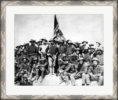 Framed Colonel Theodore Roosevelt and The Rough Riders Print