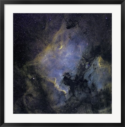 Framed North America Nebula and the Pelican Nebula Print