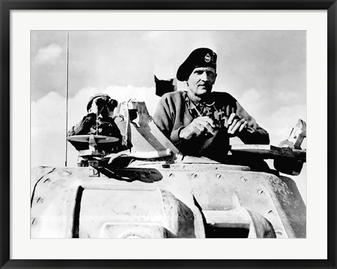 Framed Field Marshal Bernard Law Montgomery in his Tank Print