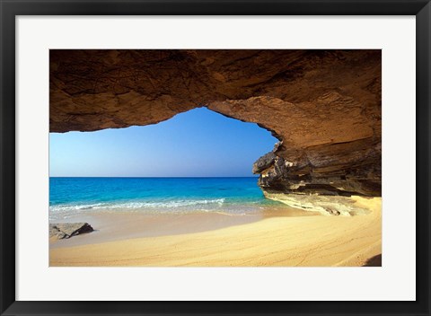 Framed Cave at French Bay, San Salvador Island, Bahamas Print