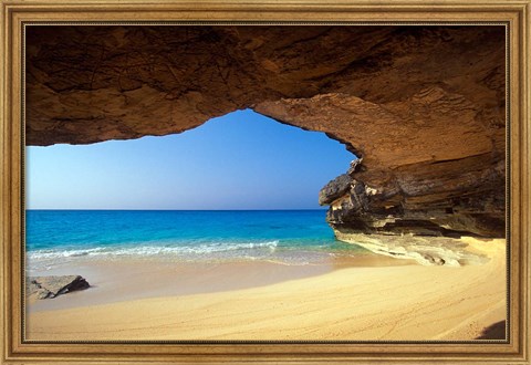 Framed Cave at French Bay, San Salvador Island, Bahamas Print