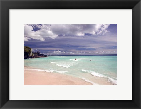 Framed View of Dover Beach, Barbados, Caribbean Print