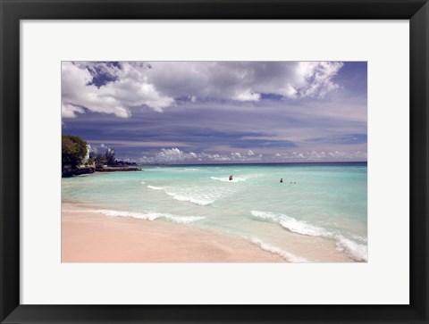 Framed View of Dover Beach, Barbados, Caribbean Print
