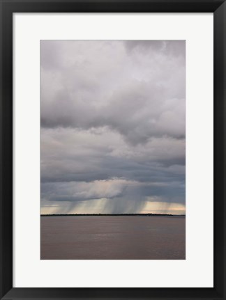Framed Brazil, Amazon River Rainstorm during the wet season in the Amazon Print