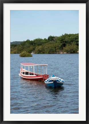 Framed Fishing boats, Amazon, Brazil Print